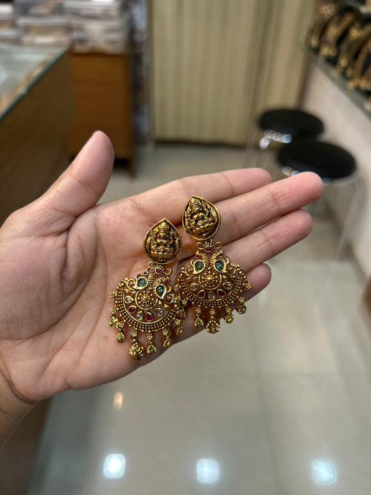 Heritage Lakshmi Multilayer Antique Gold Necklace Set