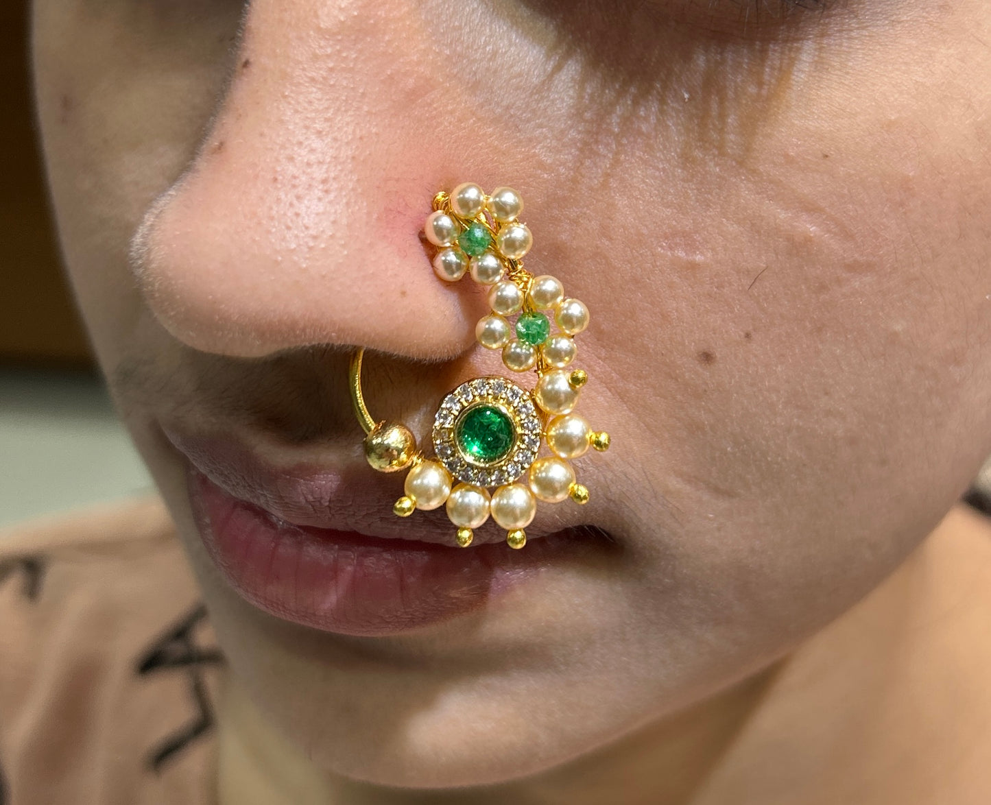 Emerald Pearl Traditional Nath