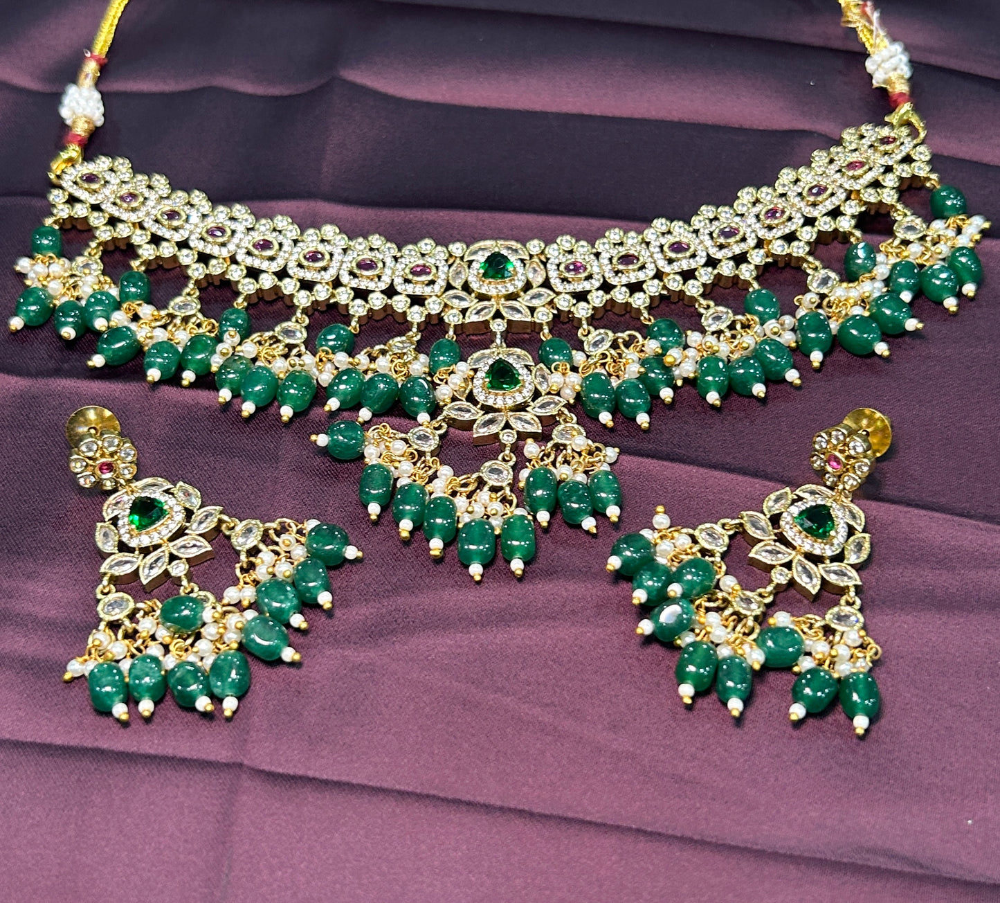Royal Emerald Heritage Necklace Set