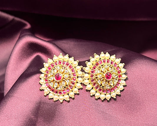 Royal Circular Kundan Earrings