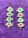 Multicolor Kundan Floral Ear Chain (Kaanchain) with Pearl & Bead Detailing