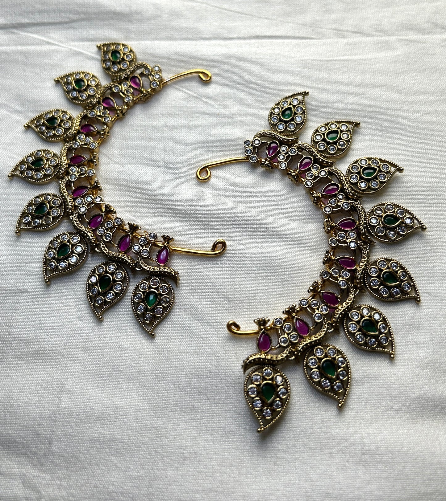 Royal Heritage Ear Cuffs – Kundan Leaf Design