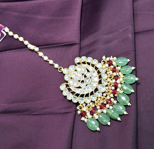 Layered Kundan Maang Tikka