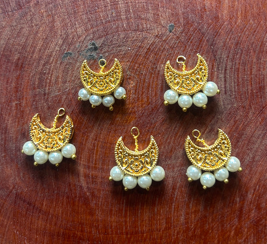 Moon Crescent Hair Accessory with Pearls