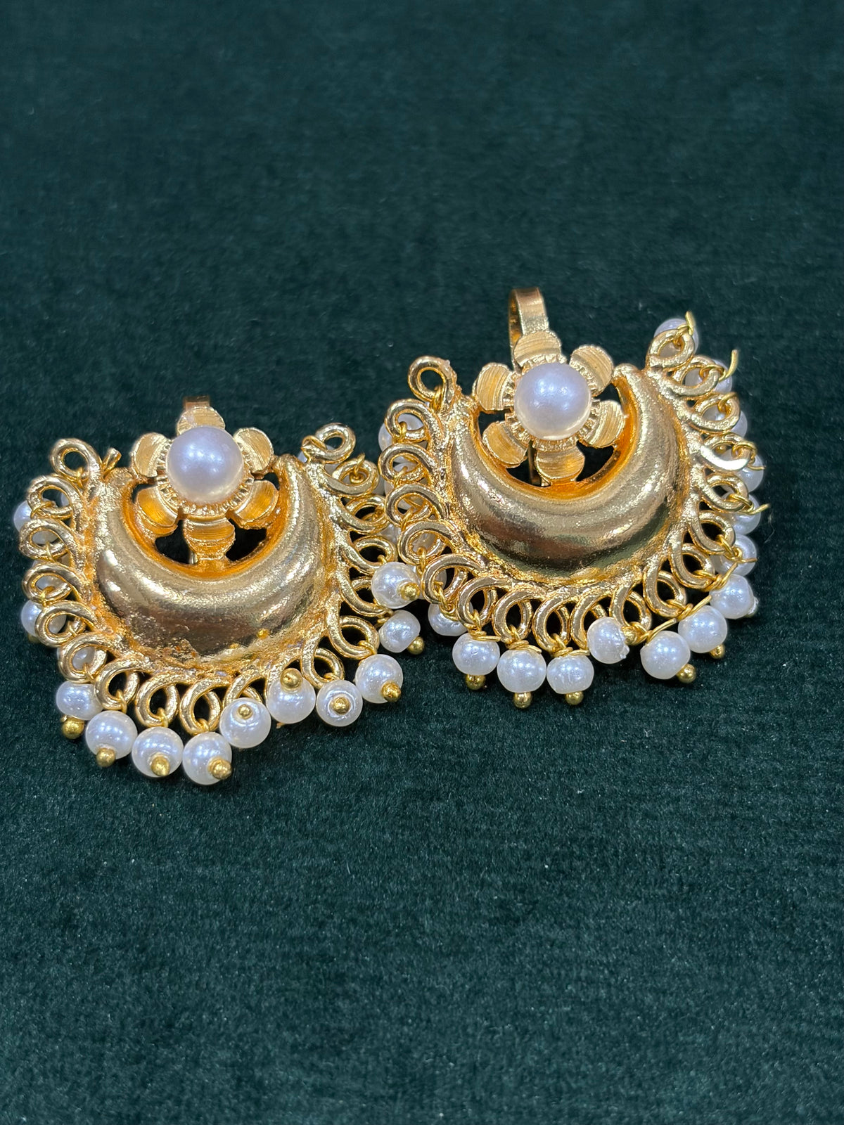 Traditional Gold-Plated Pearl Bugadi