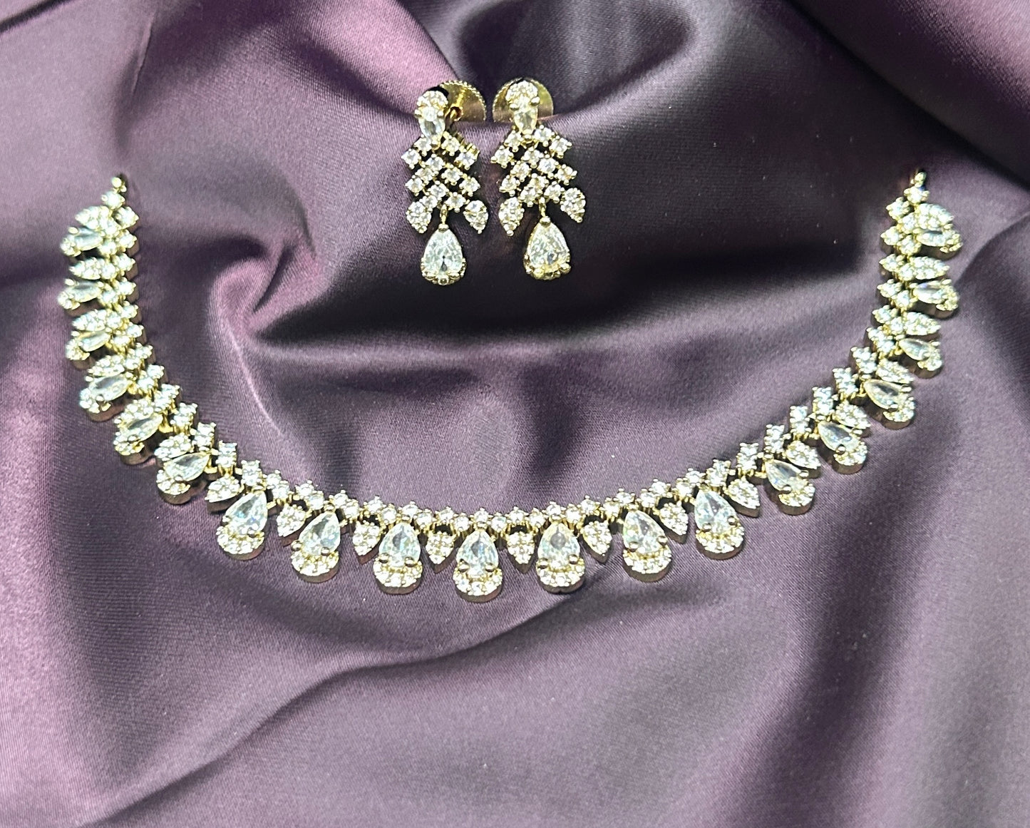 Crystal Raindrop Necklace Set