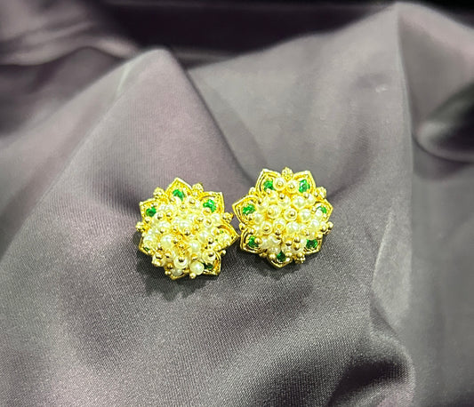 Pearl Blossom Floral Studs