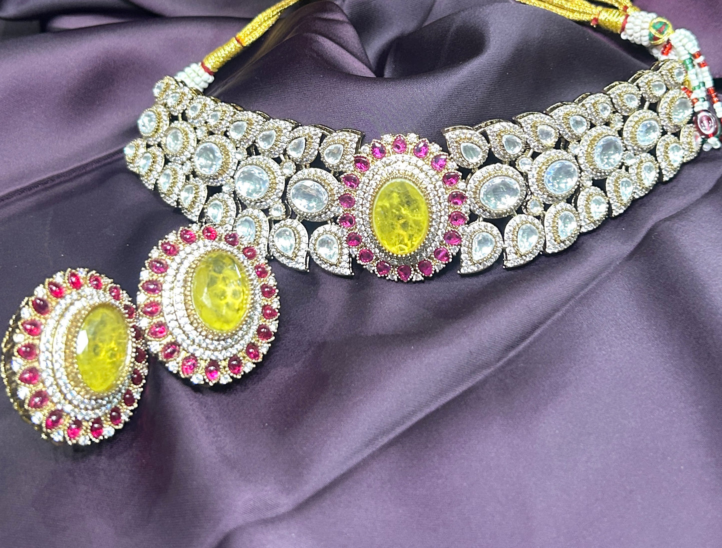 Sunstone Ruby Polki Choker Set