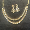 Classic Double-Line Polki Necklace Set