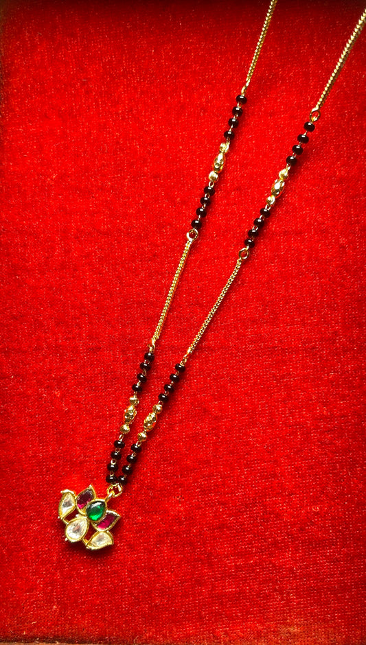 Mangalsutra with Kundan Lotus Pendant
