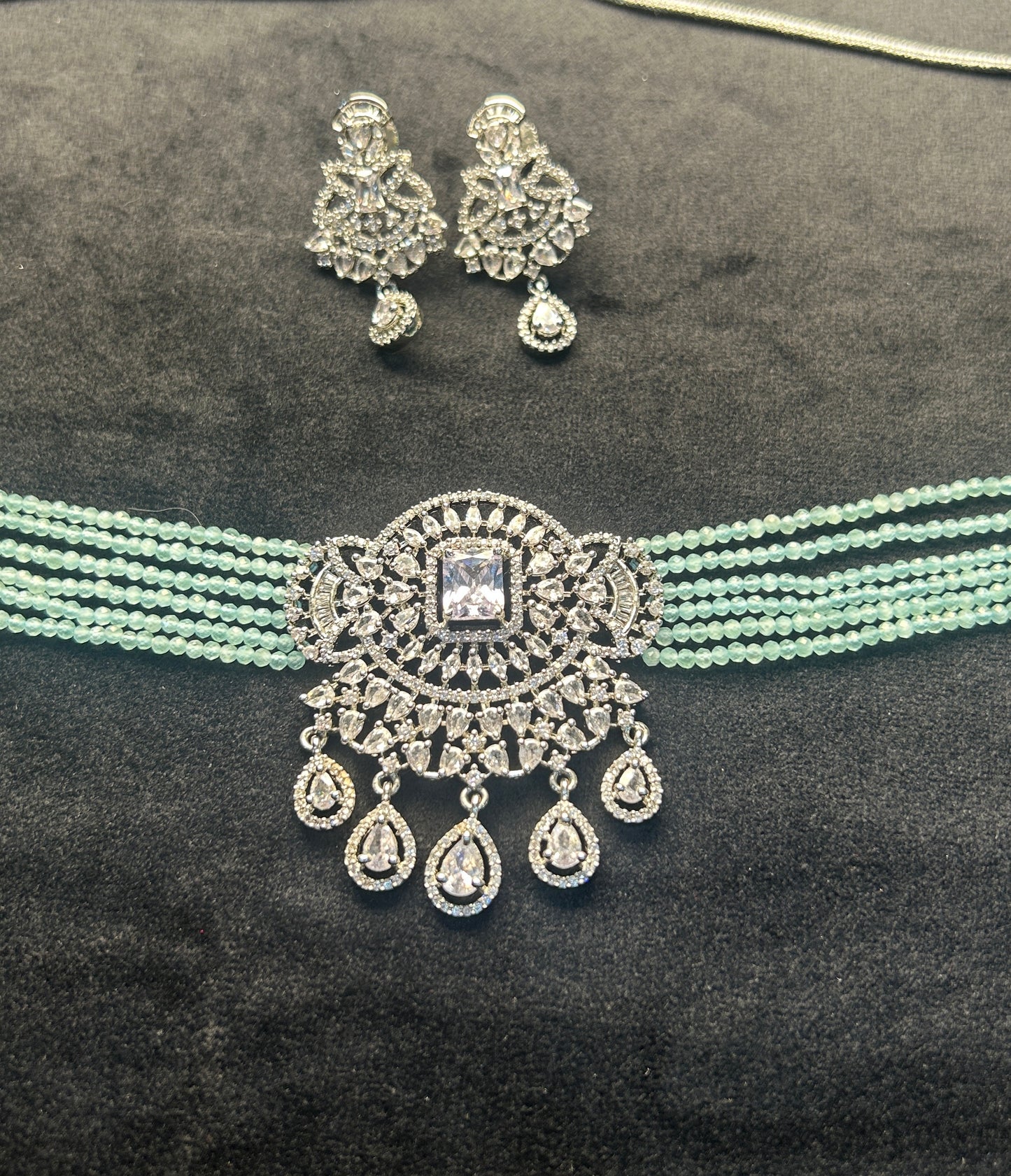 Pastel Prism Beaded Choker Set