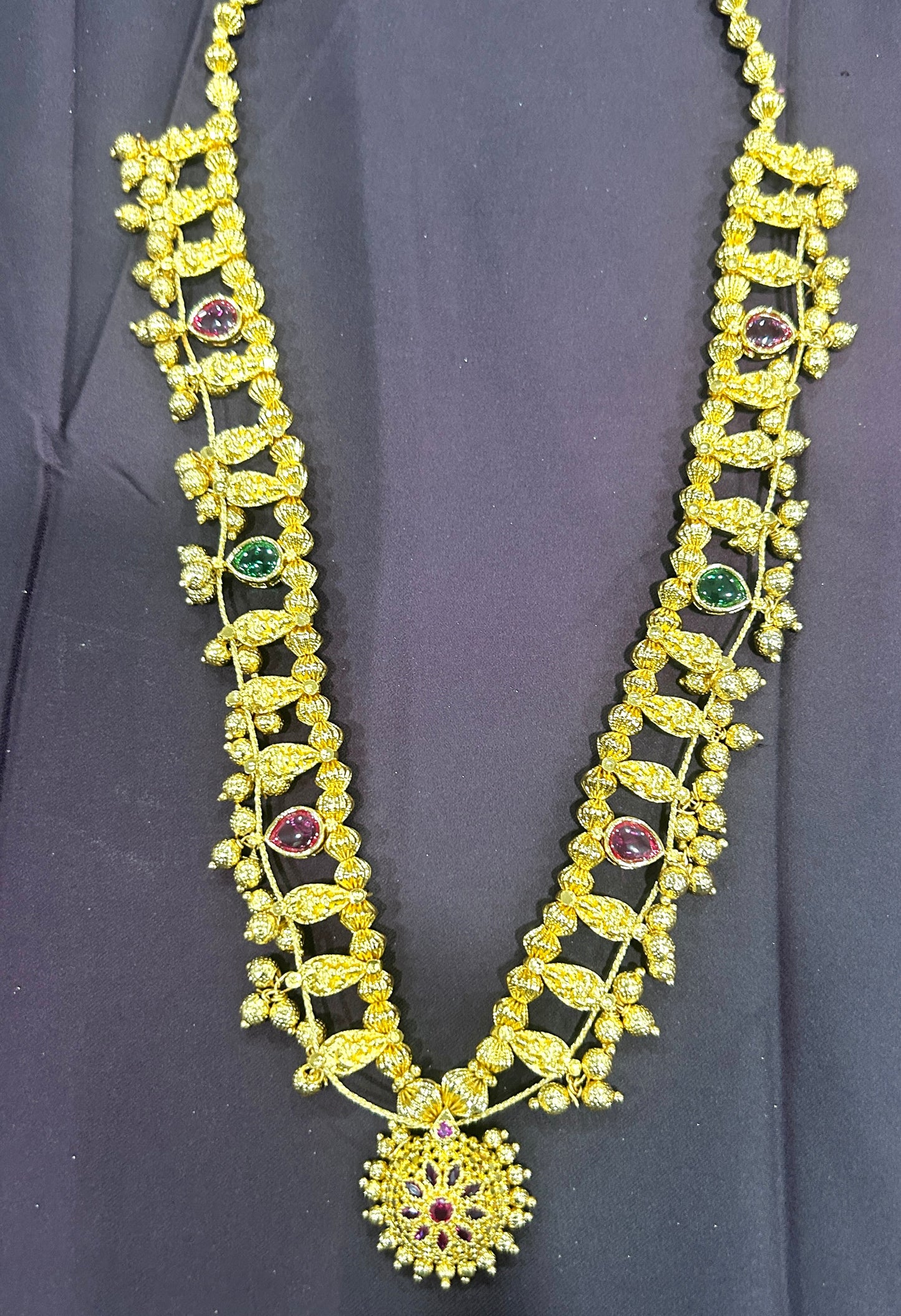 Traditional Gold-Tone Maharashtrian Temple Necklace