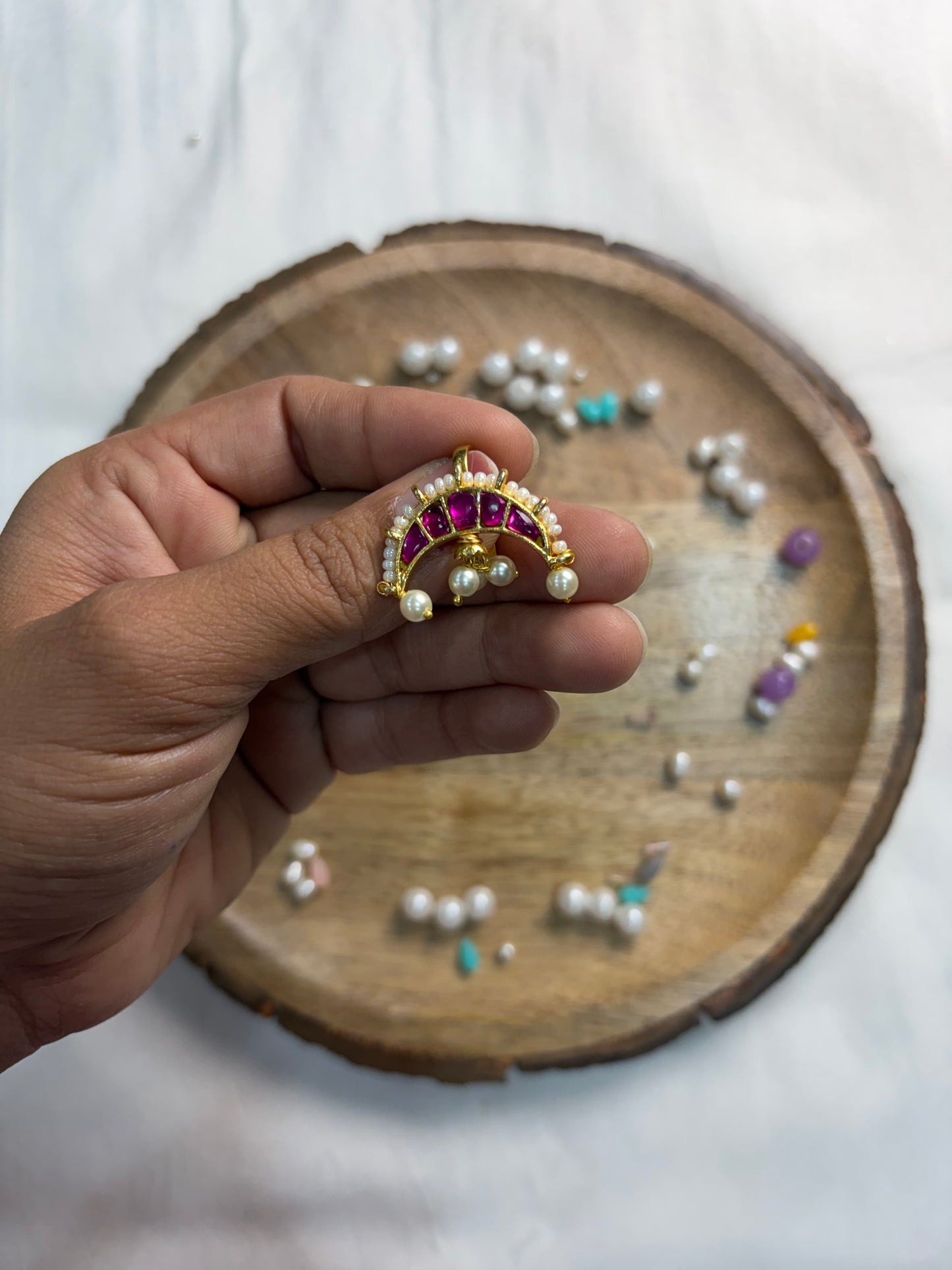 Pachi kundan pink bugdi