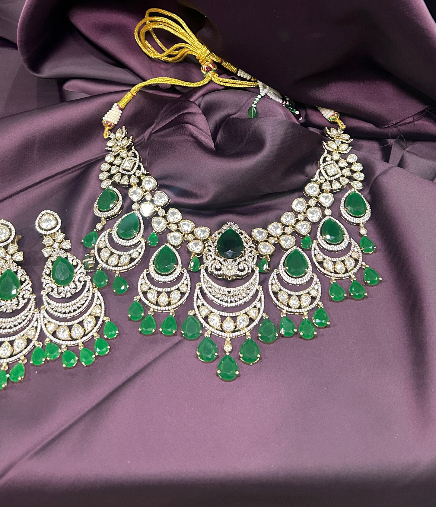 Emerald Polki Bridal Choker Set