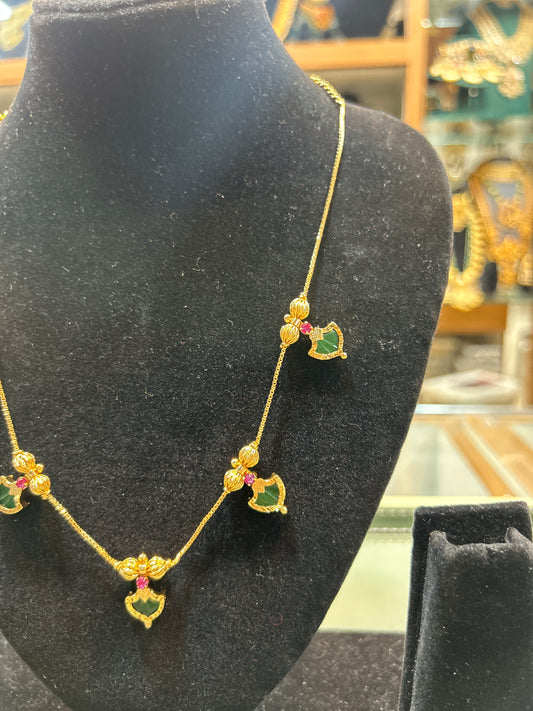 Minimal Emerald Drop Necklace