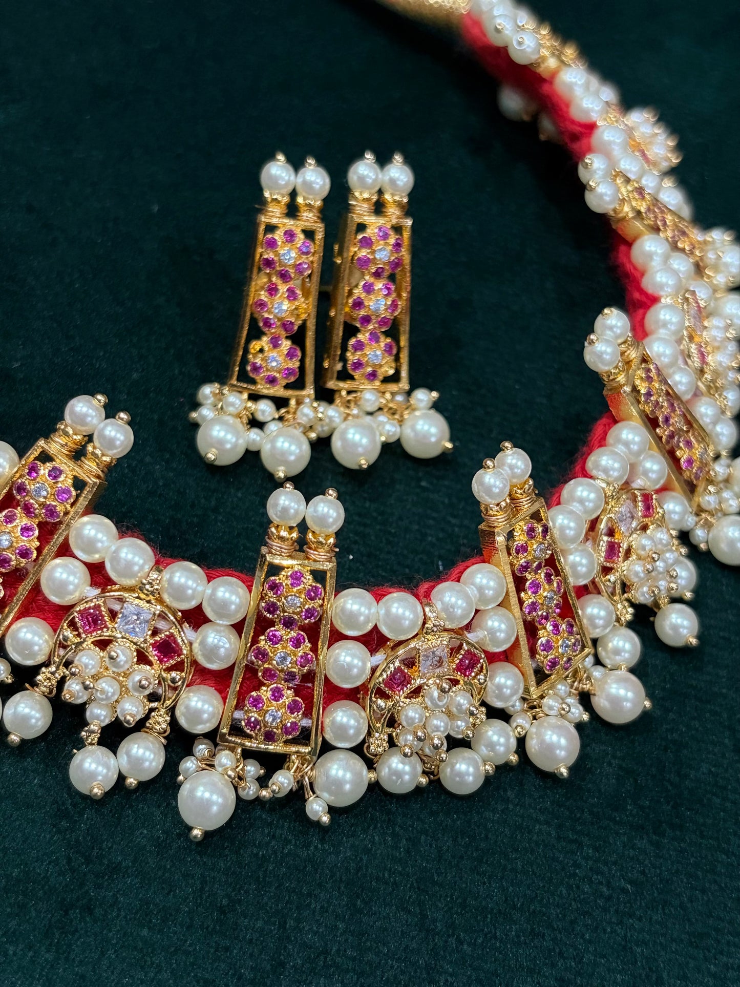 Rajnandini Silk Pearl Choker Set