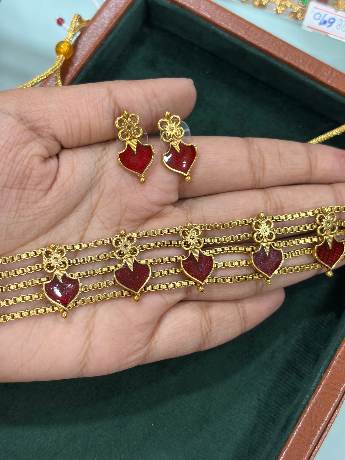 Ruby Floral Heritage Choker Set