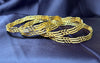 Traditional Textured Gold-Tone Bangles (Set of 4)