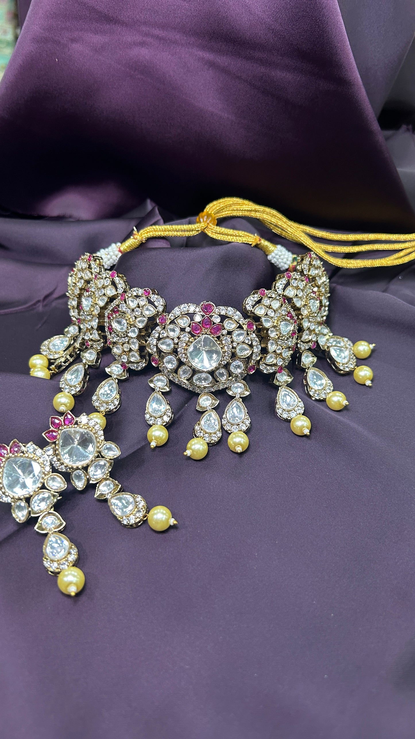 Royal Kundan & Polki Choker Necklace Set