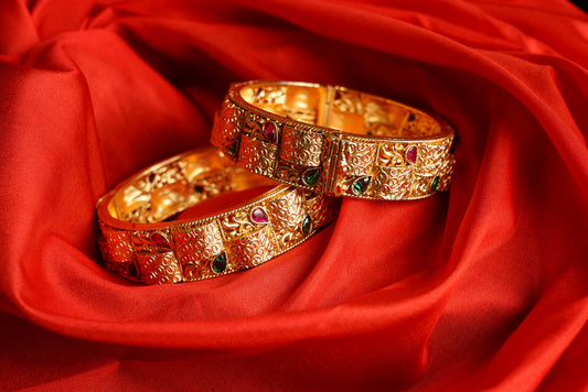 multi colored gold bangles