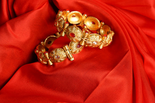 Pink stone bangles kada