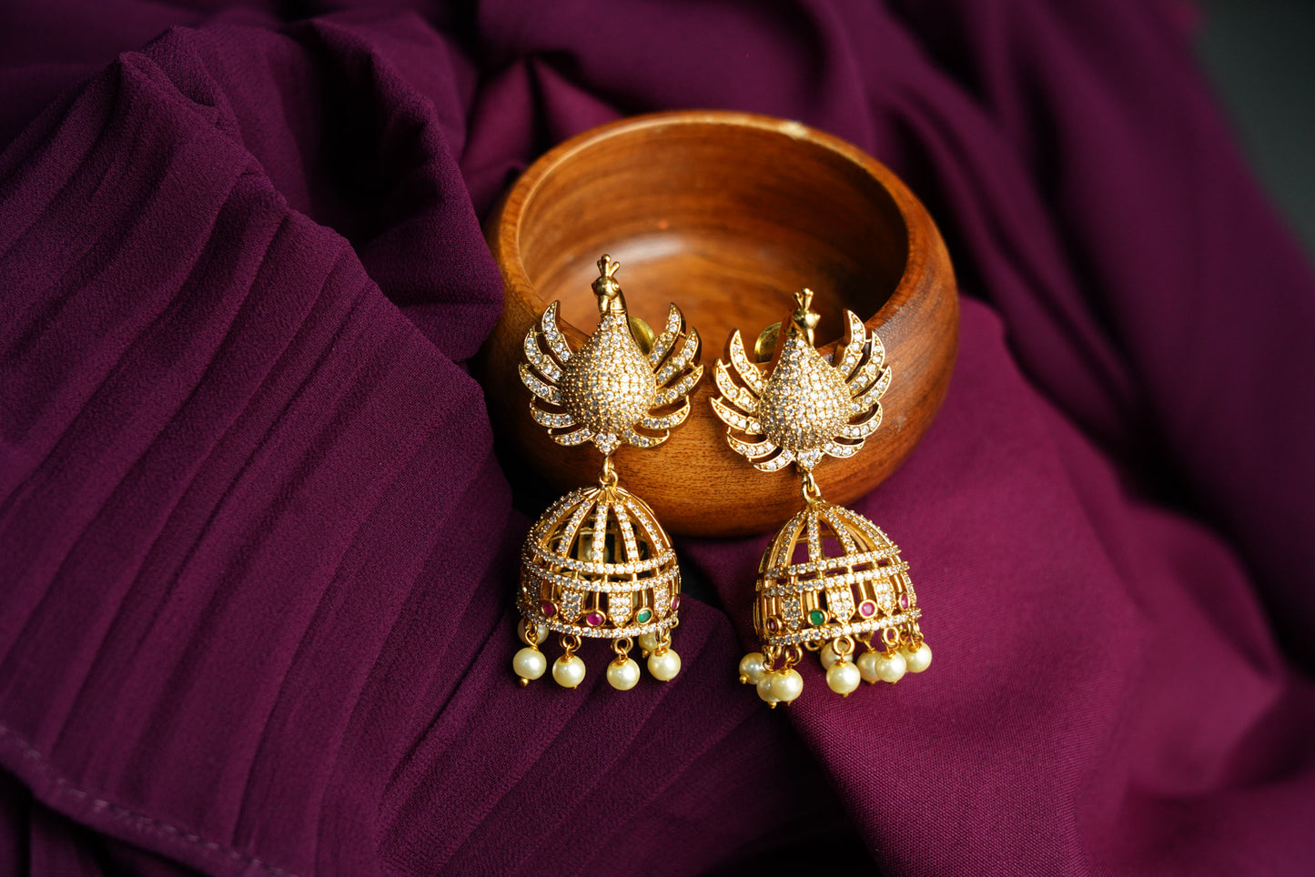 Traditional Gold Jhumka Earrings