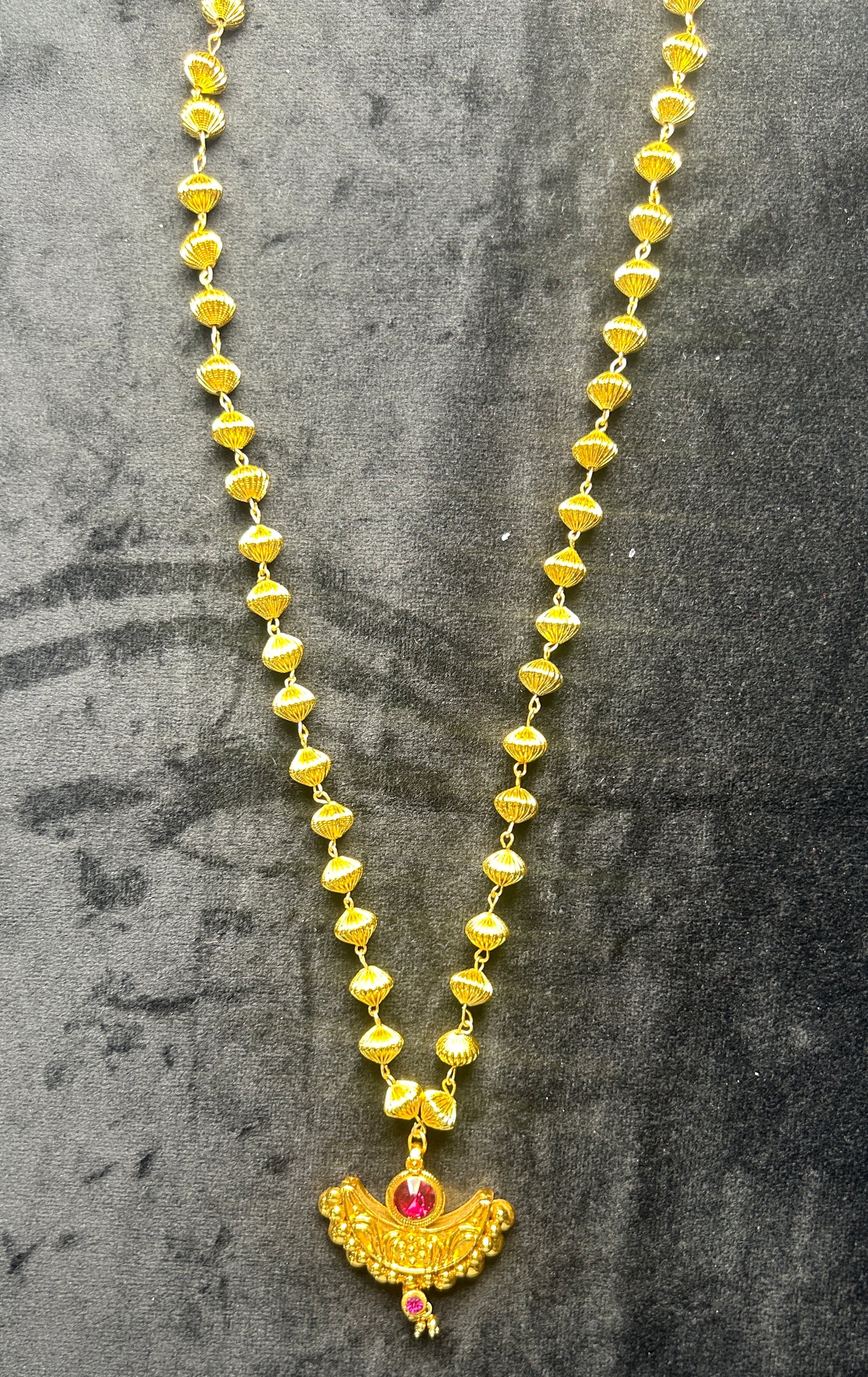 Traditional Gopdana Necklace with Ruby Pendant