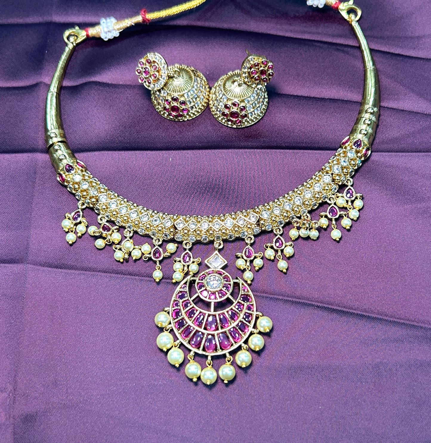 Ruby & Pearl Heritage Necklace Set