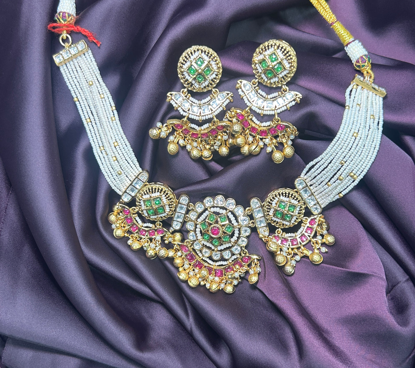 Kundan & Pearl Beaded Choker Set