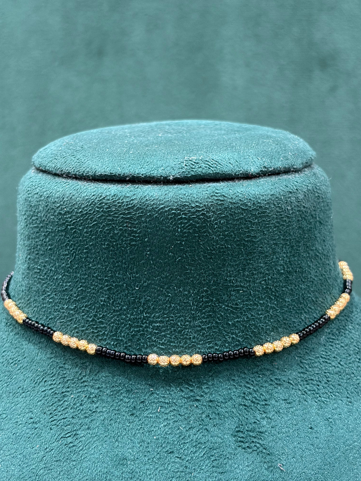 Traditional Black & Gold Beaded Maharashtrian Necklace