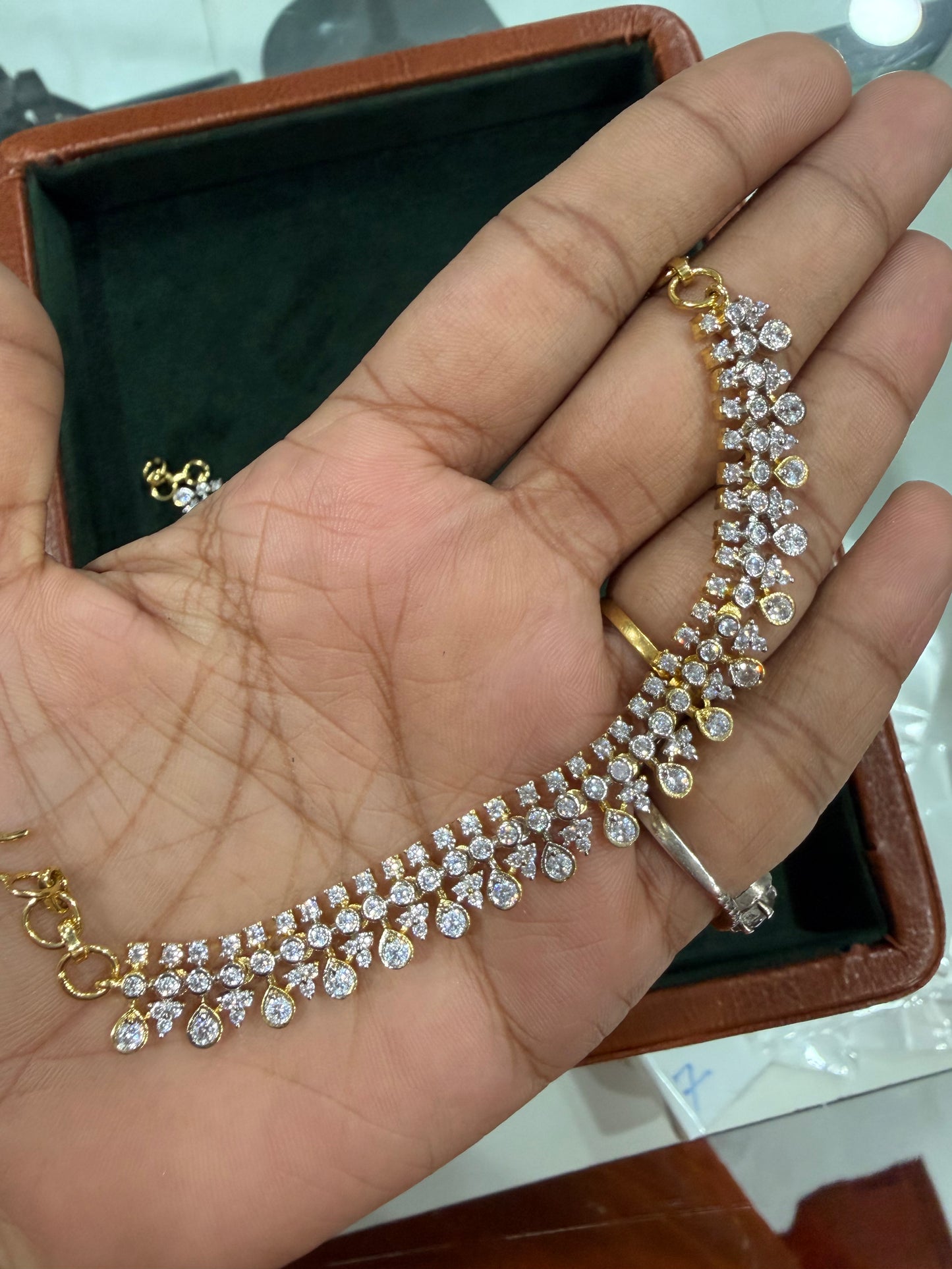 CZ AD Stone Ear Chain