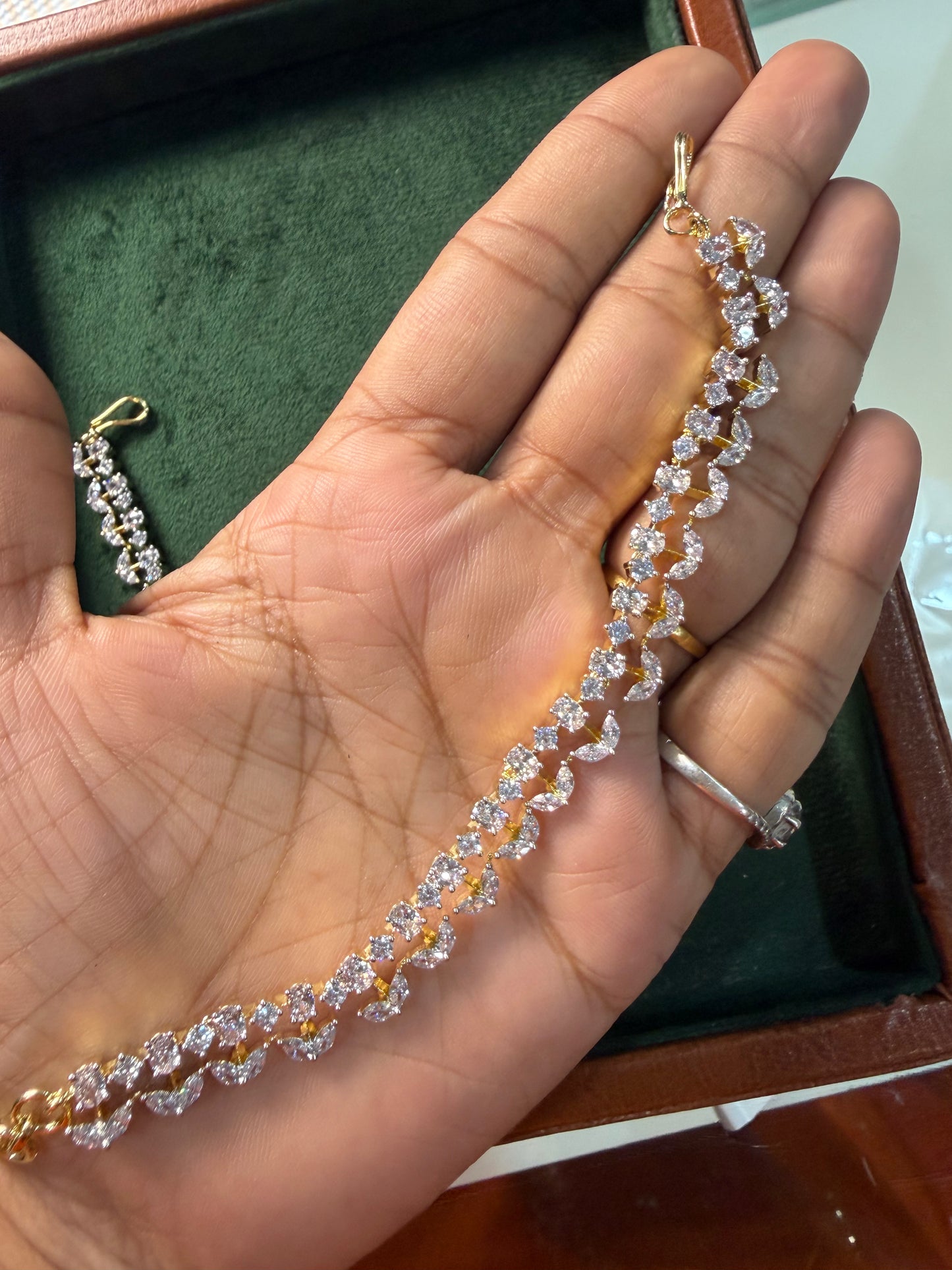 CZ AD Stone Ear Chain