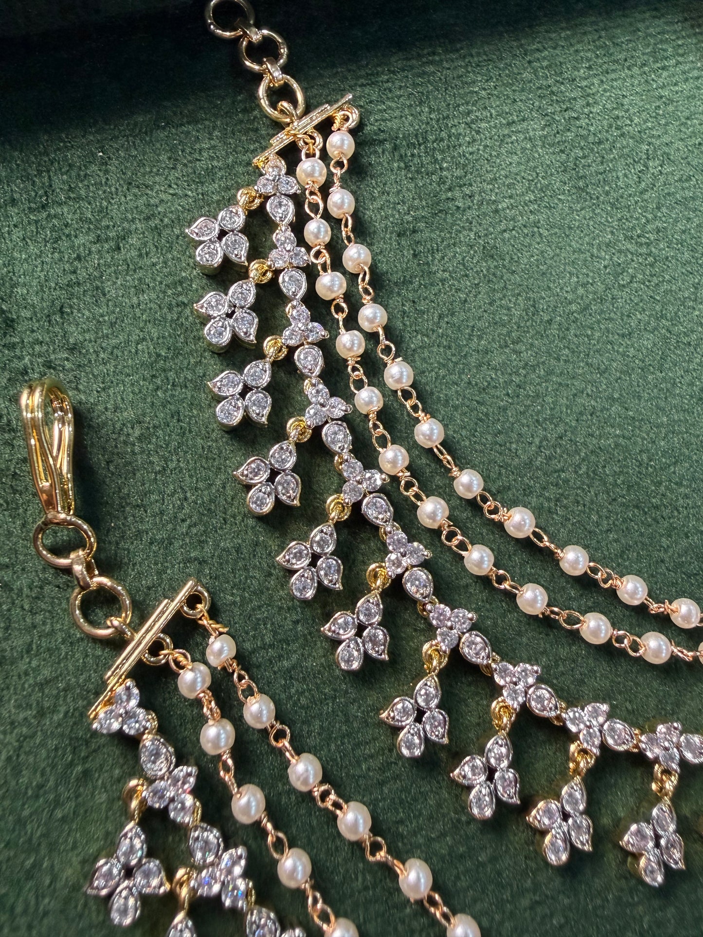 CZ AD Stone Ear Chain