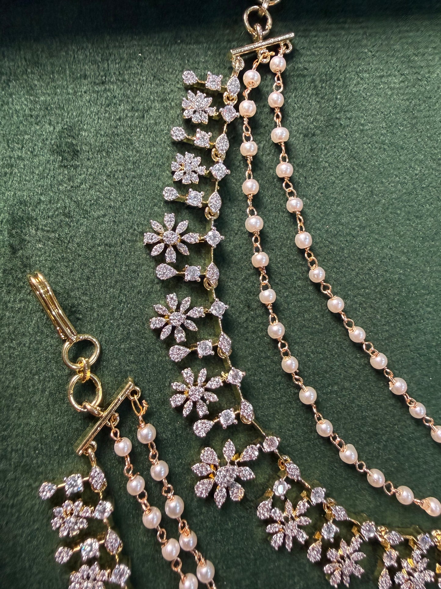 CZ AD Stone Ear Chain