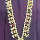 Pearl & Stone Floral Haar with Green Center Pendant