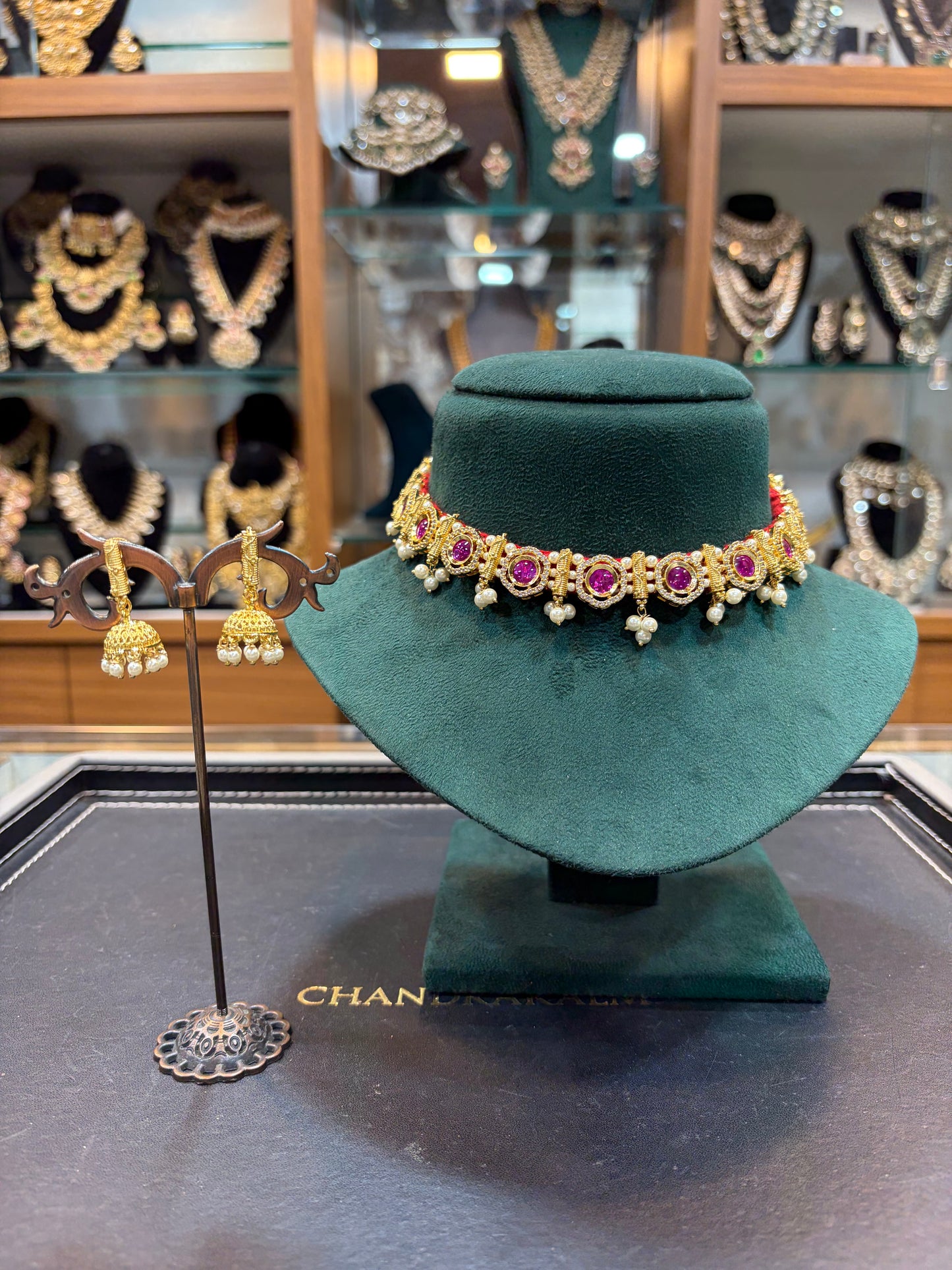 Ruhani Ruby Pearl Choker Set
