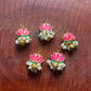 Pink Lotus Hair Accessory with White Pearls & Golden Ghungroo