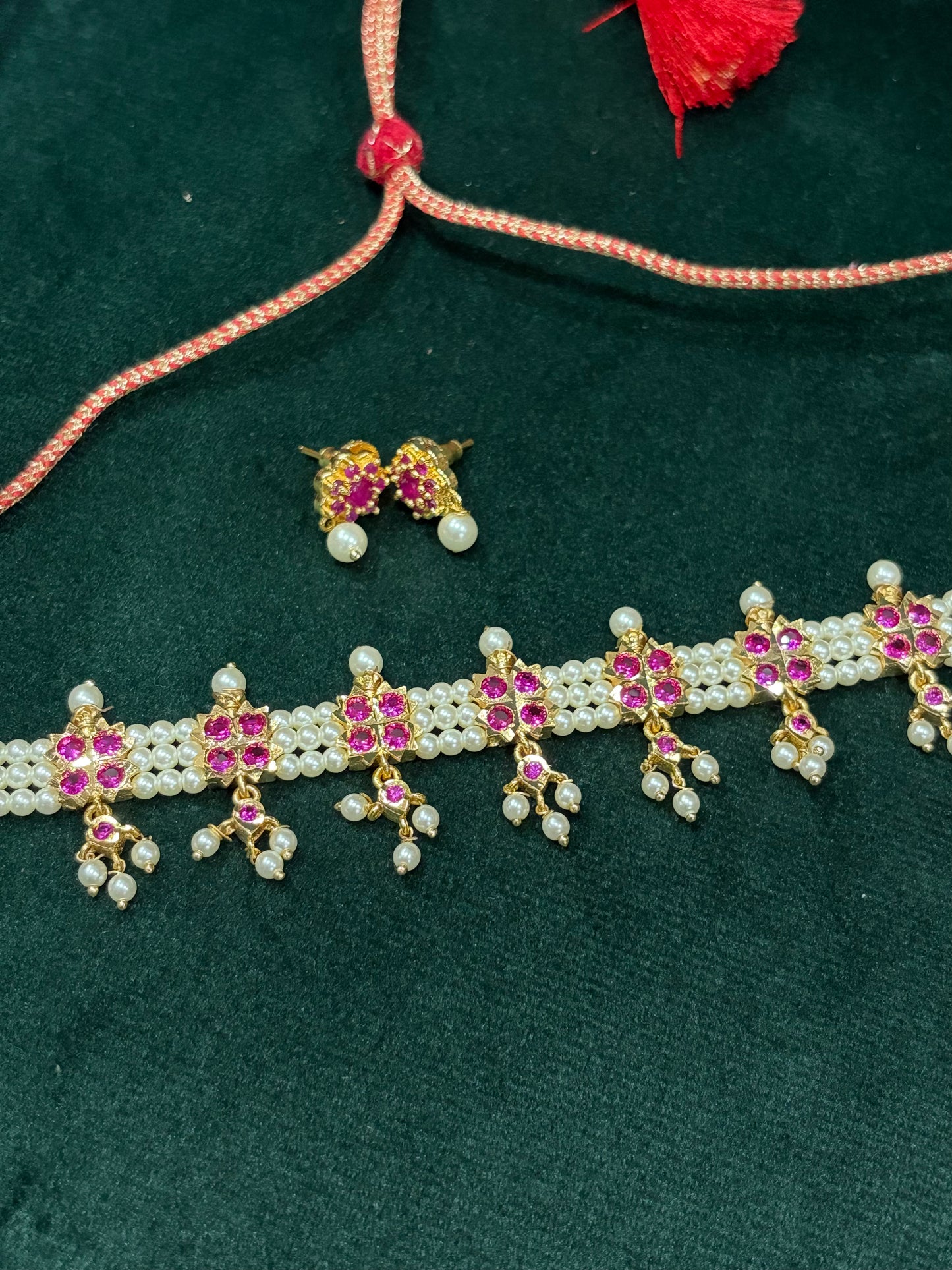 Pushparaj Pearl Choker Set