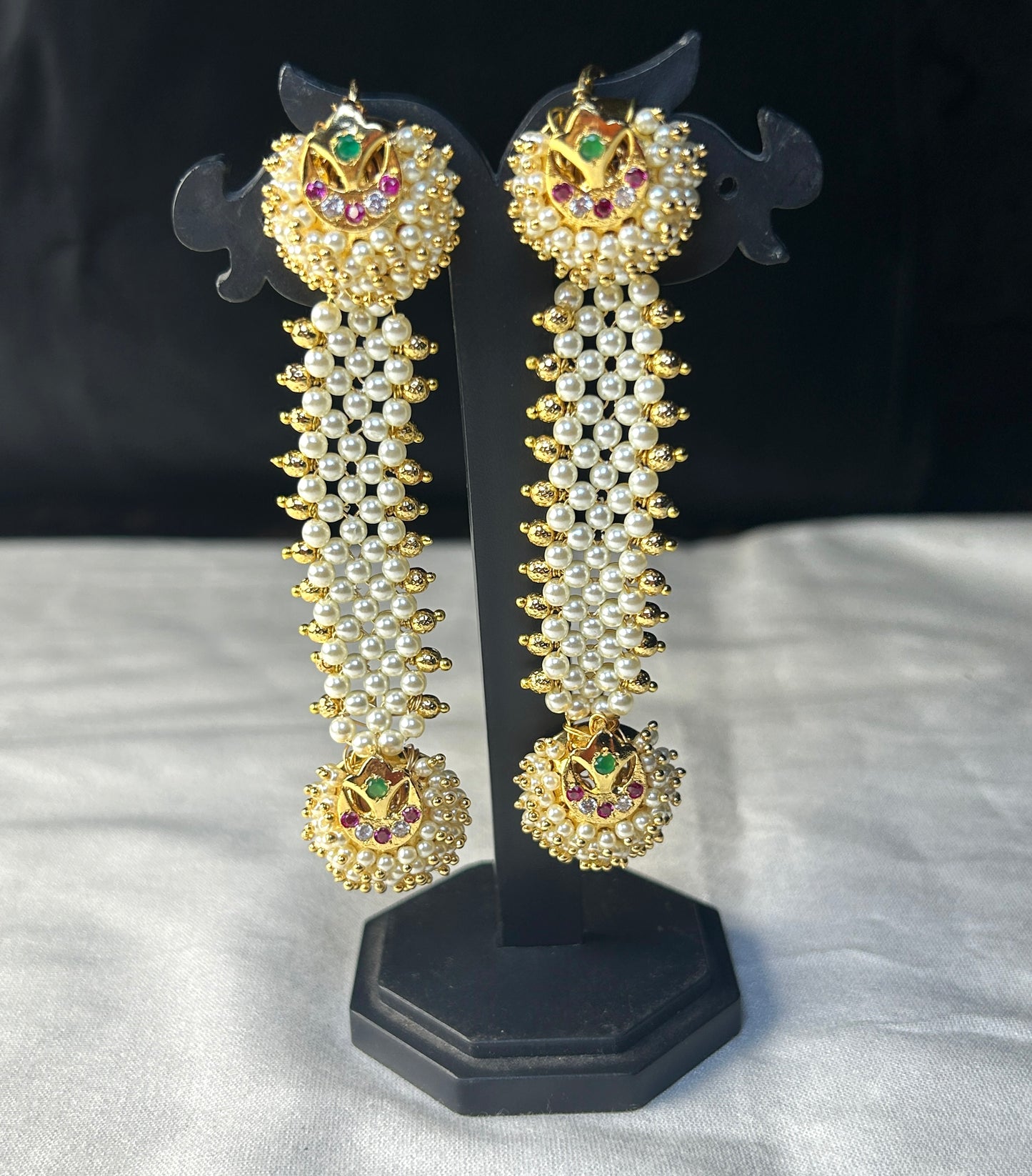 Lotus Pearl Line Earrings – Pakke Style