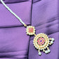 Dual Floral Ruby & Pearl Maang Tikka