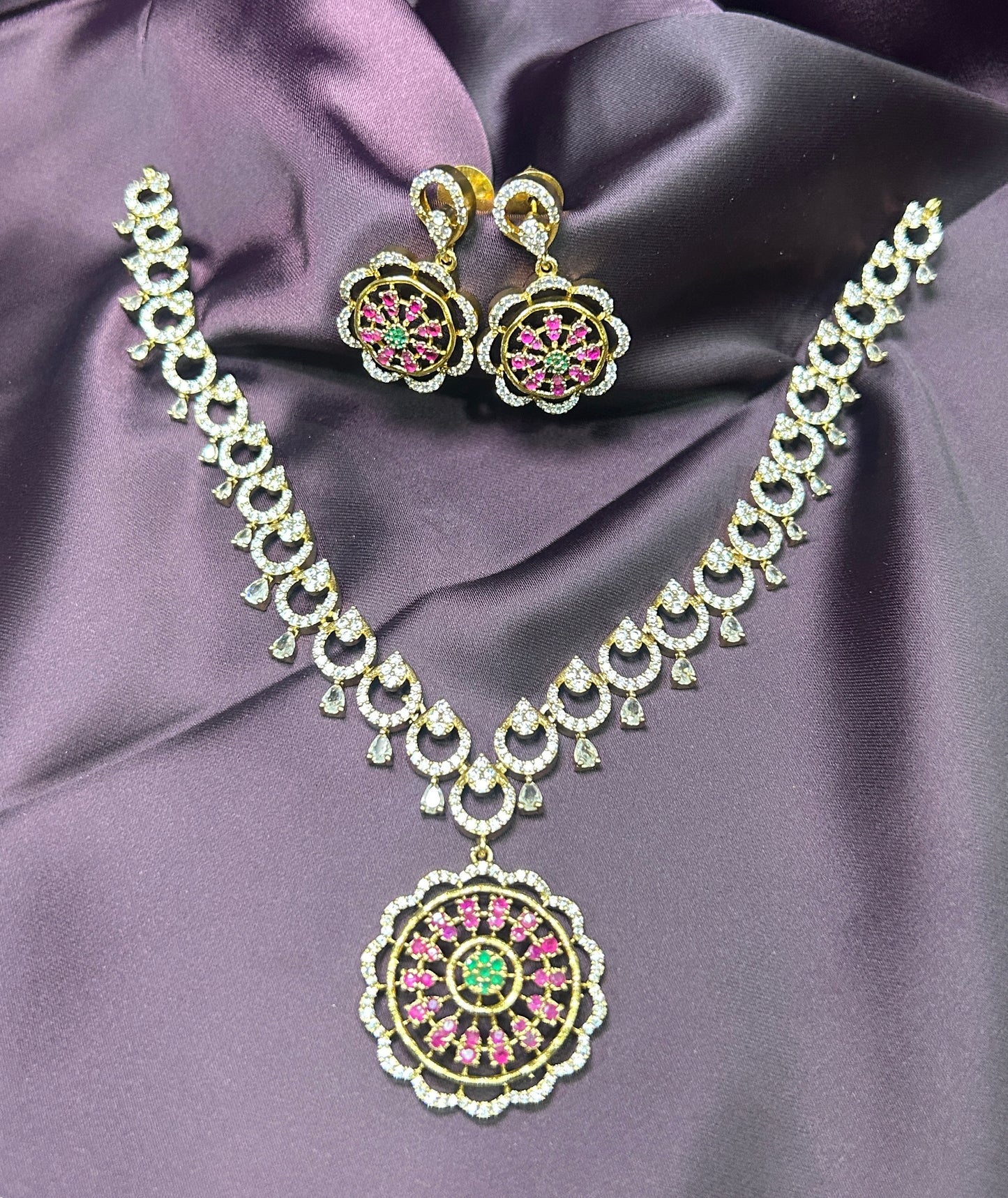 Lotus Charm Necklace Set