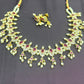 Pearl & Ruby Stone Bridal Necklace Set