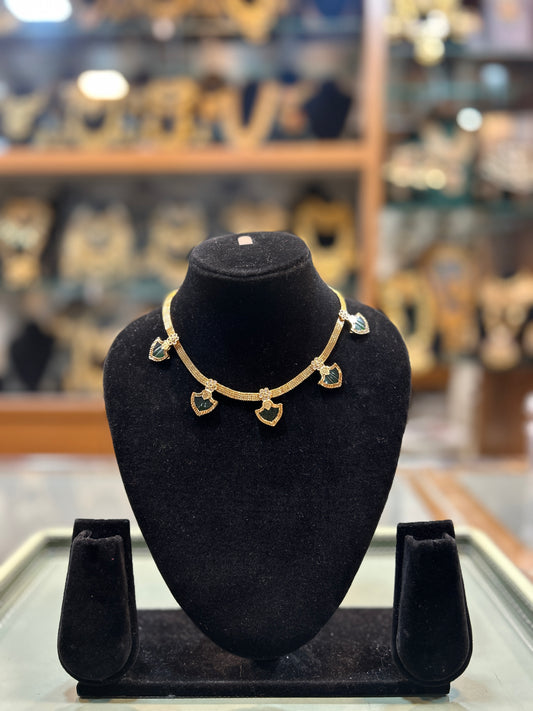 Emerald Charm Choker Necklac