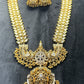 Royal Heritage Temple Necklace Set – Antique Gold with Kundan Work