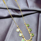 Green Enamel Leaf Charm Necklace