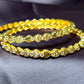 Gold-Tone Crystal-Studded Bangles size