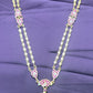 Pink Stone Kundan-Style Necklace with Pendant