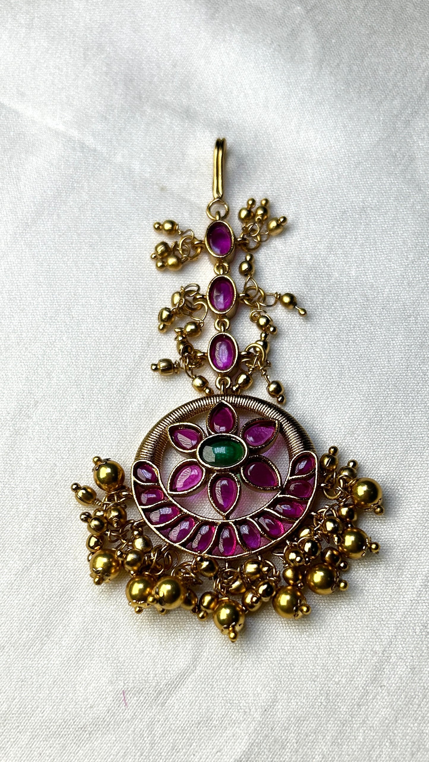 Kundan Maang Tikka with Ghungroo Detailing