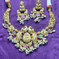 Antique Lakshmi Temple Choker Set with Pearl Drops