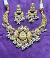 Antique Lakshmi Temple Choker Set with Pearl Drops